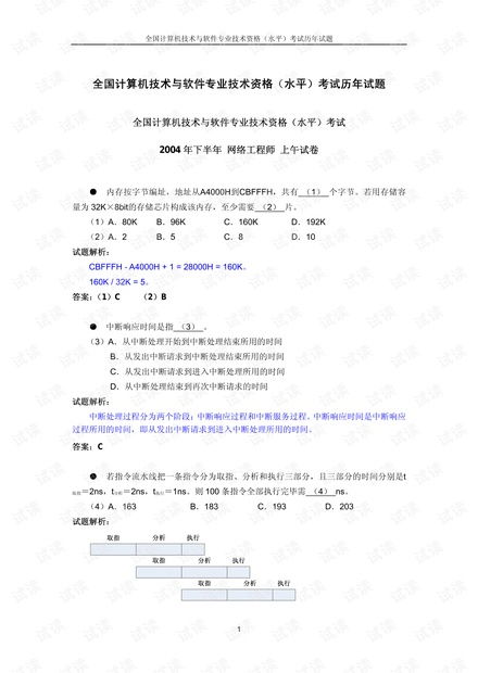 計算機網絡工程軟考核心知識點與典型試題解析